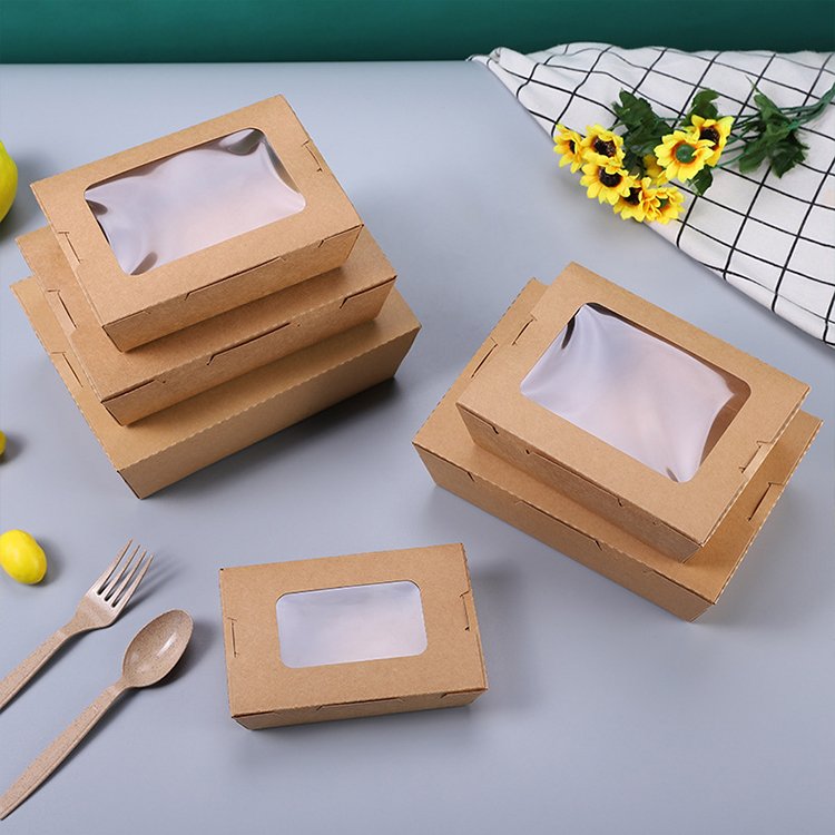 25 Kraft Paper Food Box With Window