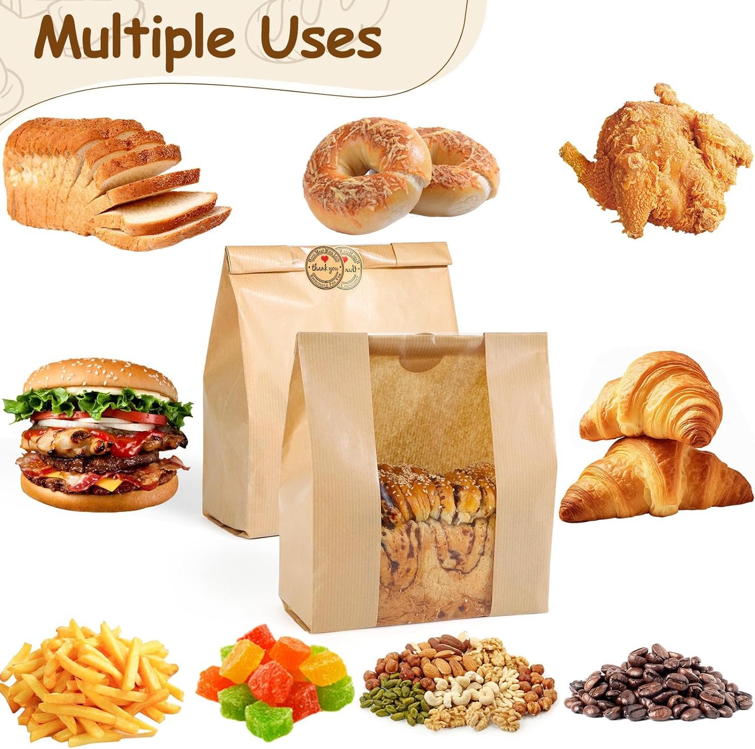 76 Brown Eight-Sided Sealed Paper Bag (28*22*11cm)