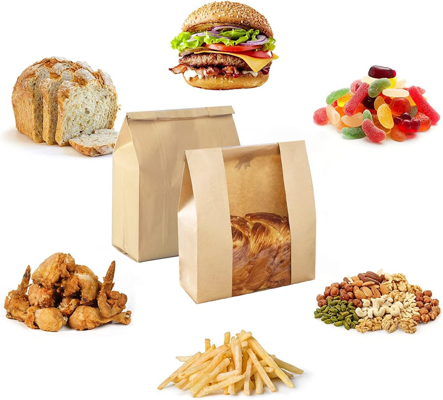 79 Brown Eight-Sided Sealed Paper Bag (28*22*11cm)