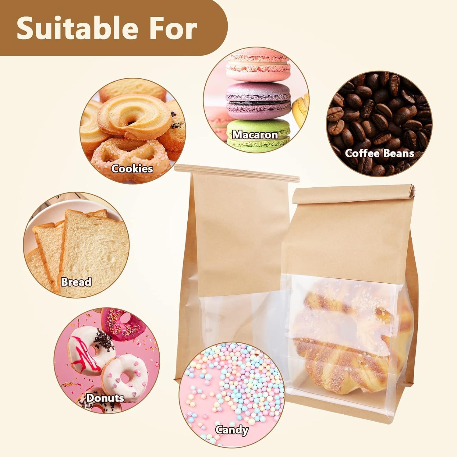 84 Brown Eight-Sided Sealed Paper Bag (28*22*11cm)