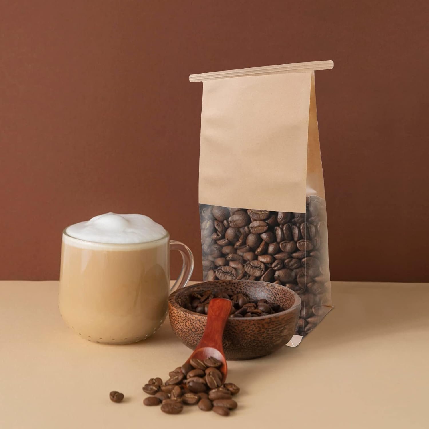 85 Brown Eight-Sided Sealed Paper Bag (28*22*11cm)