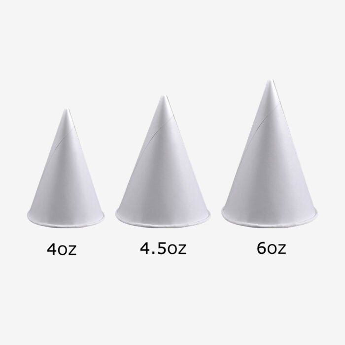 锥形杯4OZ-6OZ尺寸对照图 4.5OZ Cone Paper Cup